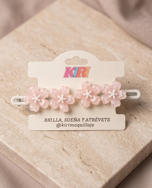 Pinzas de flor rosa - KIRI